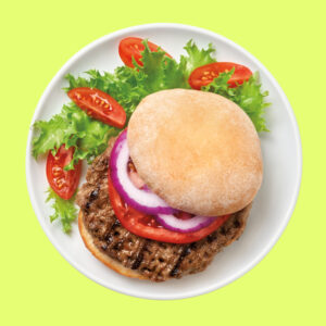 Hamburger on plate